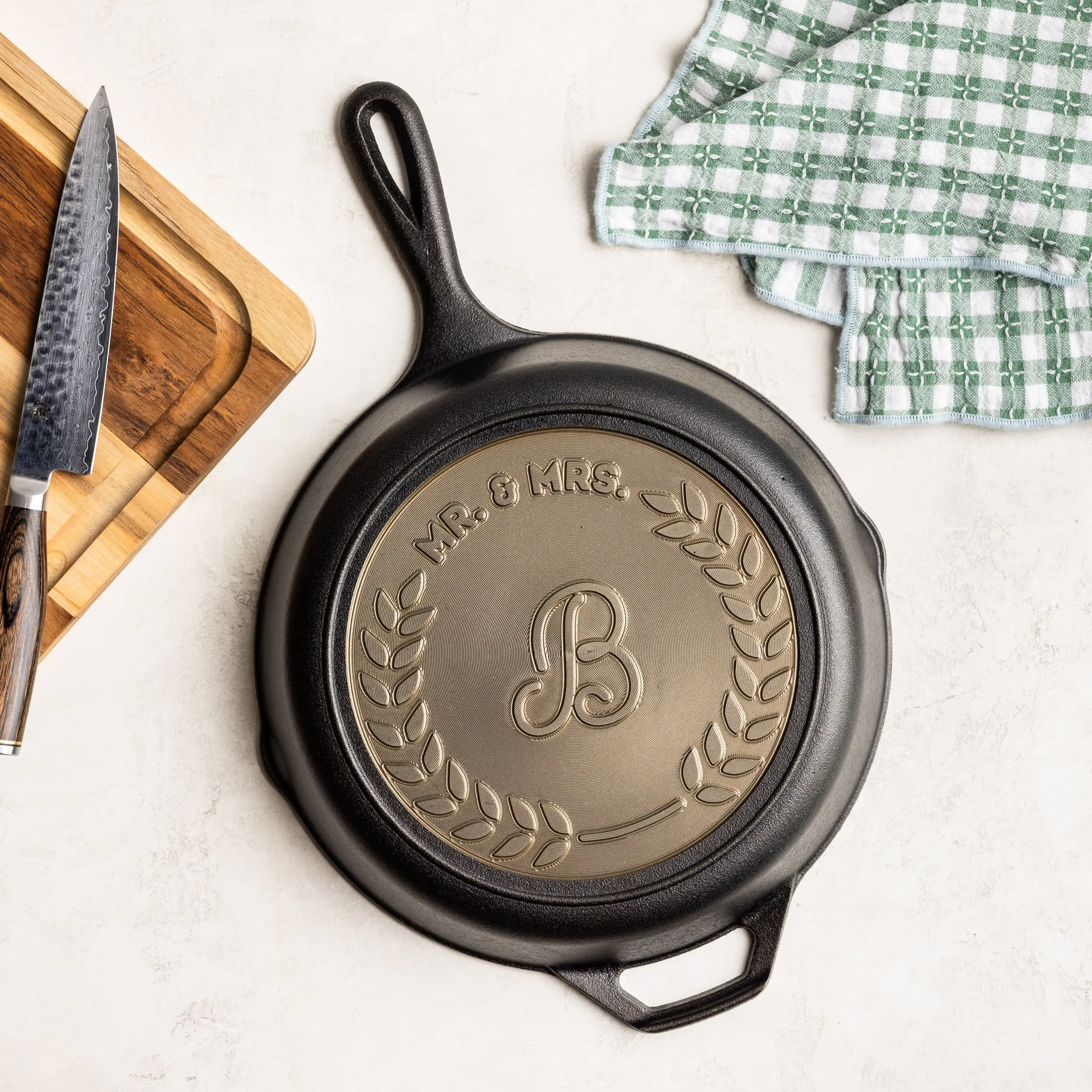 Custom Engraved Initial Skillet - Image 8