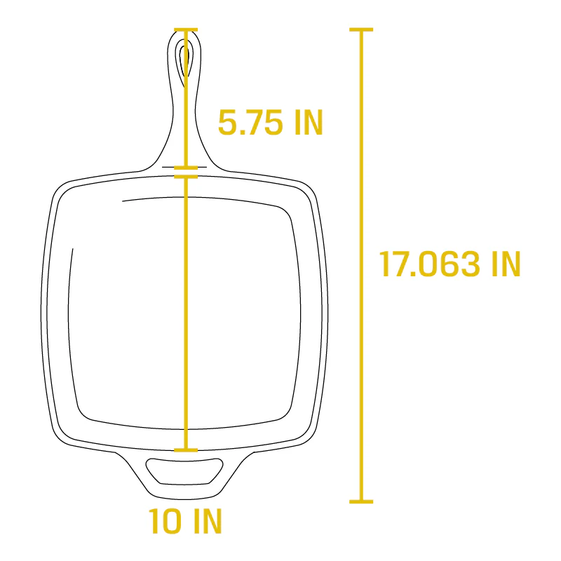 Square Cast Iron Classic Skillet - Image 4